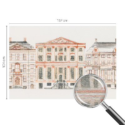 Mural decorativo con diseño de edificios clásicos