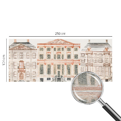 Mural decorativo con diseño de edificios clásicos