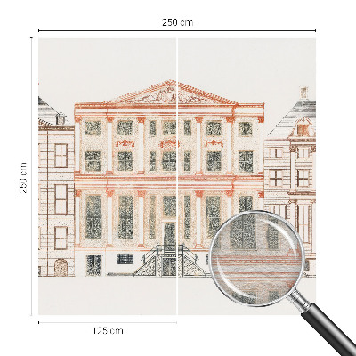 Mural decorativo con diseño de edificios clásicos