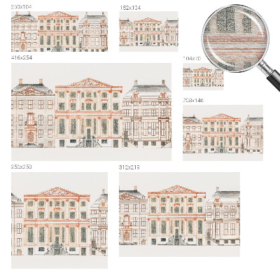 Mural decorativo con diseño de edificios clásicos