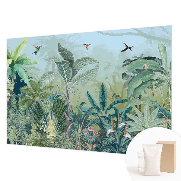 Mural de pared con estampado hermoso con motivo de naturaleza tropical