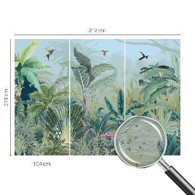 Mural de pared con estampado hermoso con motivo de naturaleza tropical
