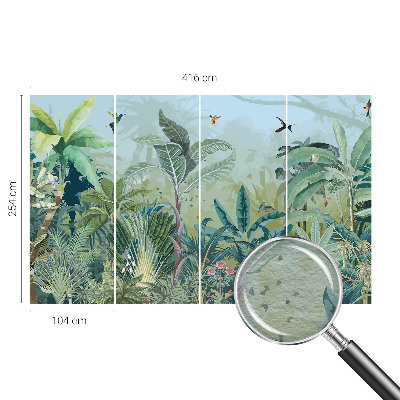 Mural de pared con estampado hermoso con motivo de naturaleza tropical