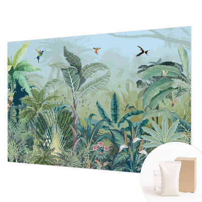 Mural de pared con estampado hermoso con motivo de naturaleza tropical