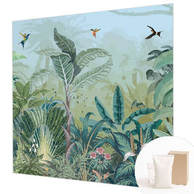 Mural de pared con estampado hermoso con motivo de naturaleza tropical