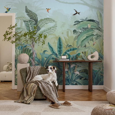 Mural de pared con estampado hermoso con motivo de naturaleza tropical
