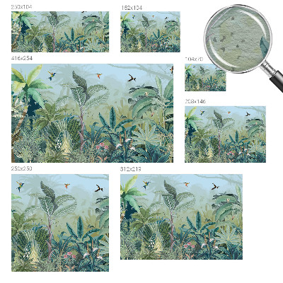 Mural de pared con estampado hermoso con motivo de naturaleza tropical