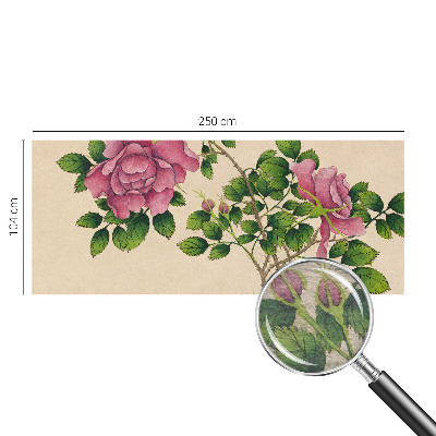 Papel mural texturado decorativo con diseño de rosas románticas