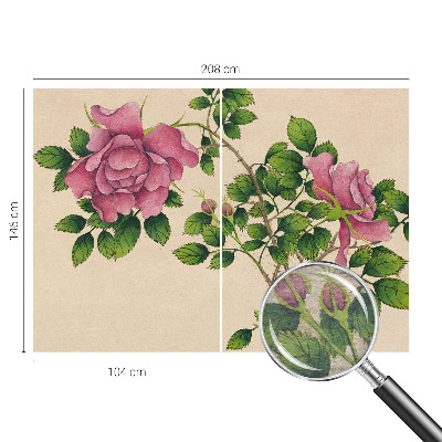 Papel mural texturado decorativo con diseño de rosas románticas