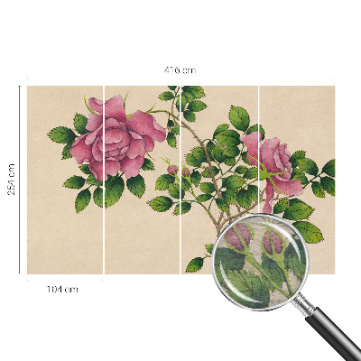 Papel mural texturado decorativo con diseño de rosas románticas