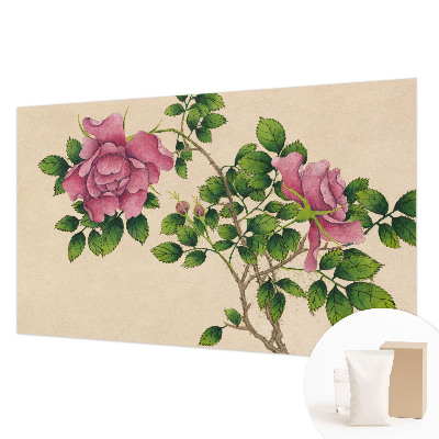Papel mural texturado decorativo con diseño de rosas románticas
