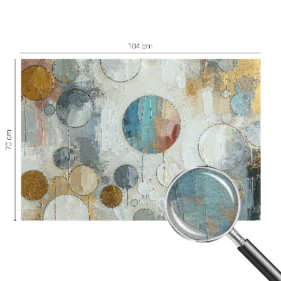 Mural decorativo con diseño de círculos geométricos