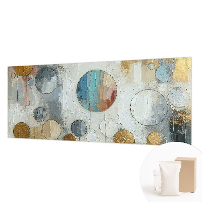 Mural decorativo con diseño de círculos geométricos
