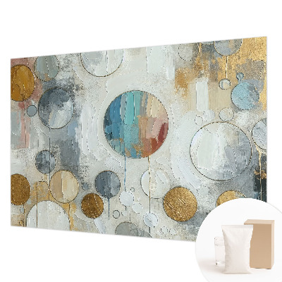 Mural decorativo con diseño de círculos geométricos