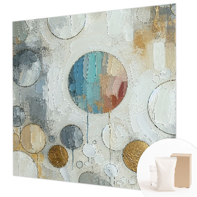 Mural decorativo con diseño de círculos geométricos