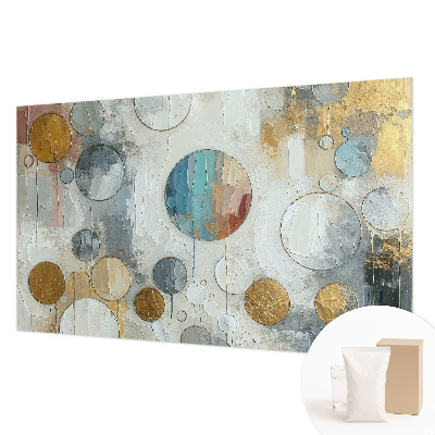 Mural decorativo con diseño de círculos geométricos