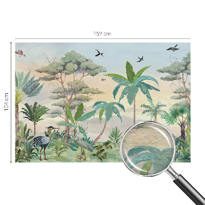 Papel mural texturado decorativo con diseño de flora exótica