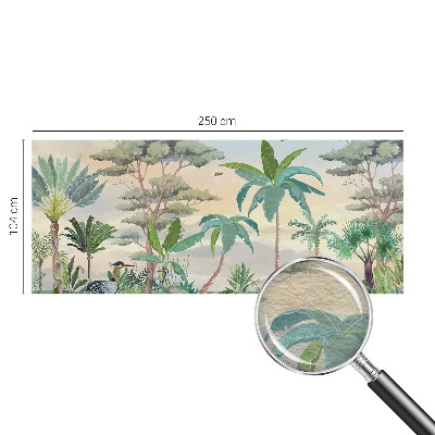 Papel mural texturado decorativo con diseño de flora exótica