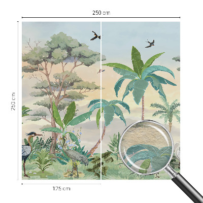 Papel mural texturado decorativo con diseño de flora exótica