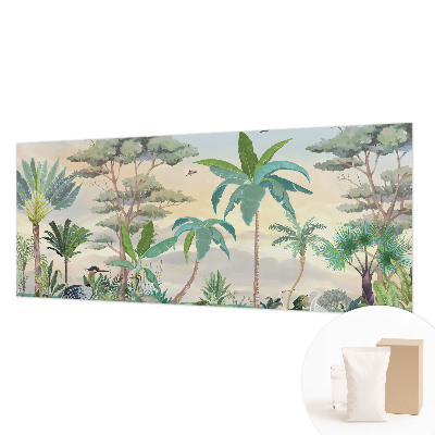 Papel mural texturado decorativo con diseño de flora exótica