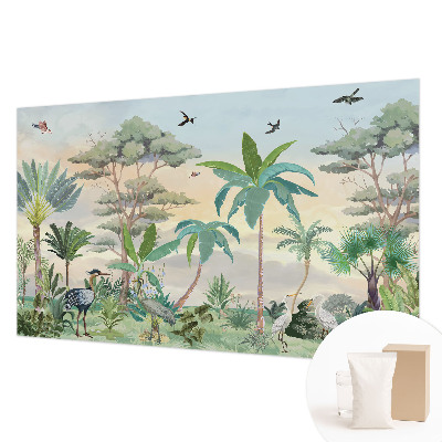 Papel mural texturado decorativo con diseño de flora exótica