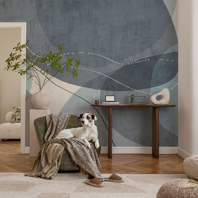 Mural decorativo con diseño de abstracción moderna