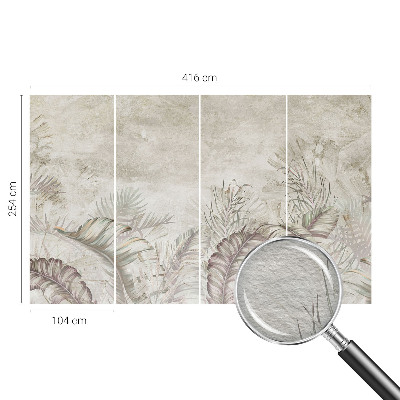 Mural decorativo con diseño de hojas decorativas