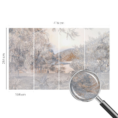 Mural de pared con estampado hermoso con motivo natural que realza la sutileza del diseño