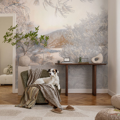 Mural de pared con estampado hermoso con motivo natural que realza la sutileza del diseño