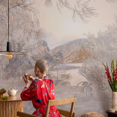 Mural de pared con estampado hermoso con motivo natural que realza la sutileza del diseño