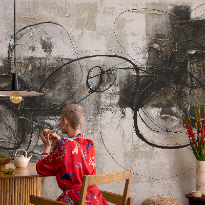 Papel mural texturado decorativo con un diseño de vórtice abstracto
