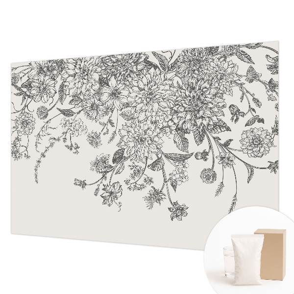 Fotomural decorativo para cabecero de cama con estampado floral