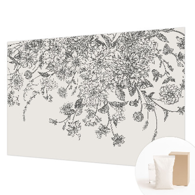 Fotomural decorativo para cabecero de cama con estampado floral