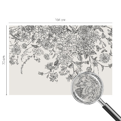 Fotomural decorativo para cabecero de cama con estampado floral