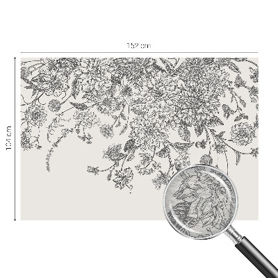 Fotomural decorativo para cabecero de cama con estampado floral