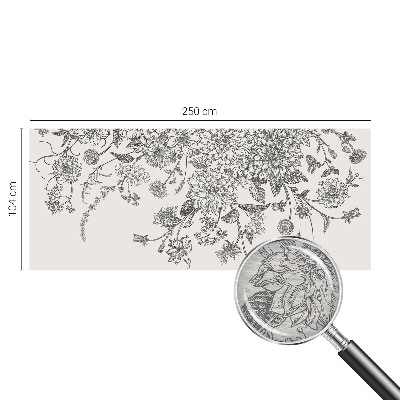 Fotomural decorativo para cabecero de cama con estampado floral