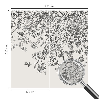 Fotomural decorativo para cabecero de cama con estampado floral