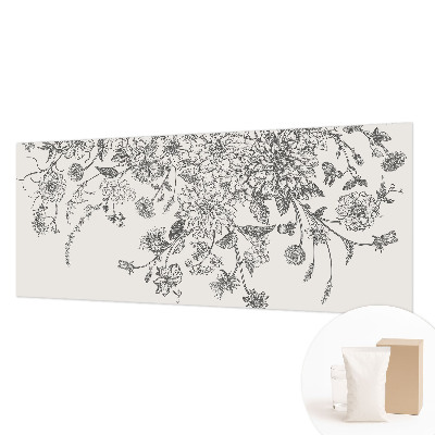 Fotomural decorativo para cabecero de cama con estampado floral