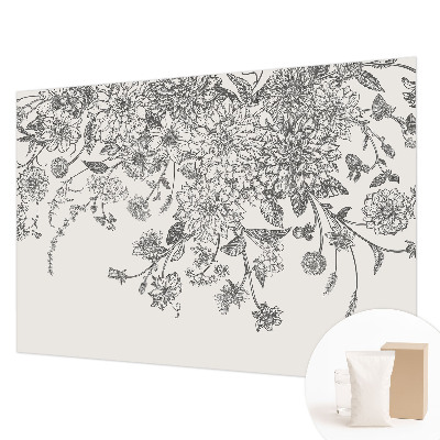Fotomural decorativo para cabecero de cama con estampado floral