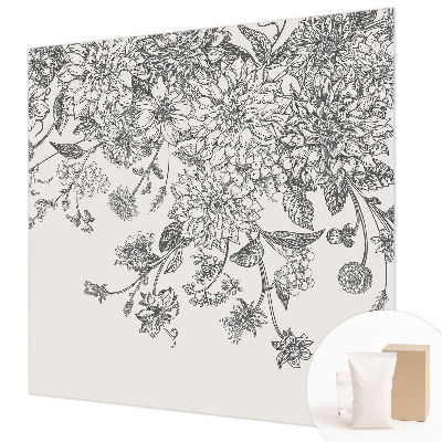 Fotomural decorativo para cabecero de cama con estampado floral