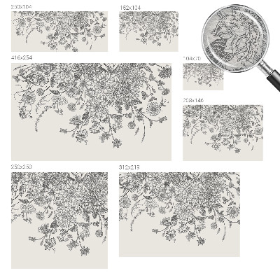 Fotomural decorativo para cabecero de cama con estampado floral