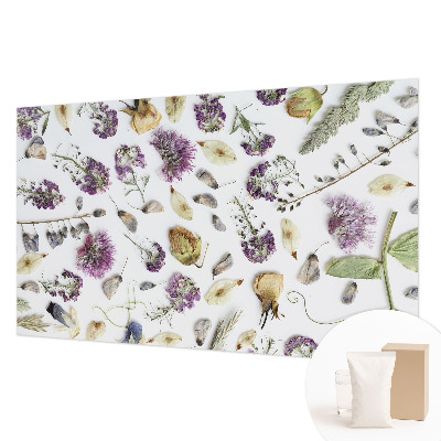 Papel mural con patrón decorativo con diseño de flores secas
