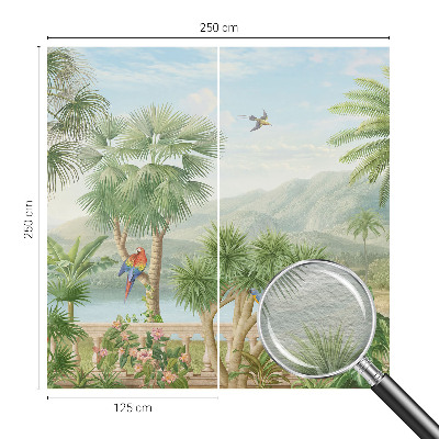 Mural de pared con estampado hermoso con un paisaje exótico