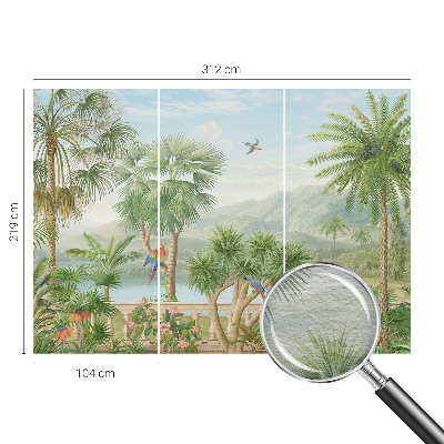 Mural de pared con estampado hermoso con un paisaje exótico
