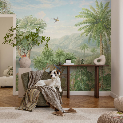 Mural de pared con estampado hermoso con un paisaje exótico