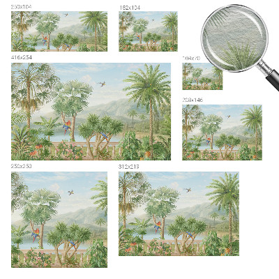 Mural de pared con estampado hermoso con un paisaje exótico