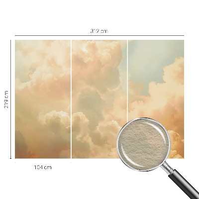Papel mural texturado decorativo con diseño de nubes etéreas
