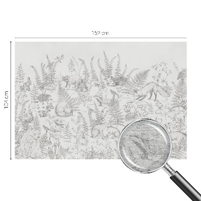 Mural decorativo con ilustraciones de animales del bosque