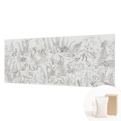 Mural decorativo con ilustraciones de animales del bosque
