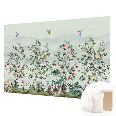 Fotomural decorativo para cabecero de cama con diseño de árboles exóticos